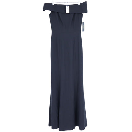 Laundry by Shelli Segal Off Shoulder Gown Black NWT A Line Maxi Dress Women's 2