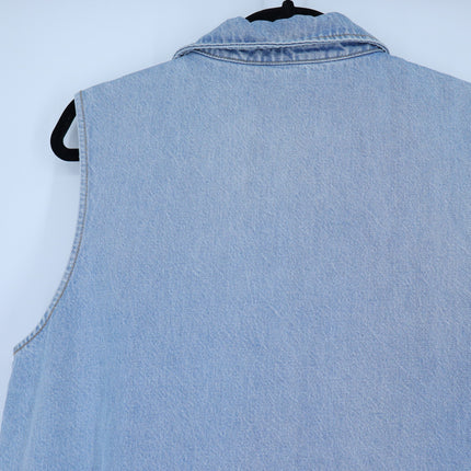 FRAME The City Shift Dress Betty Blue Denim Sleeveless Collared Women's 10