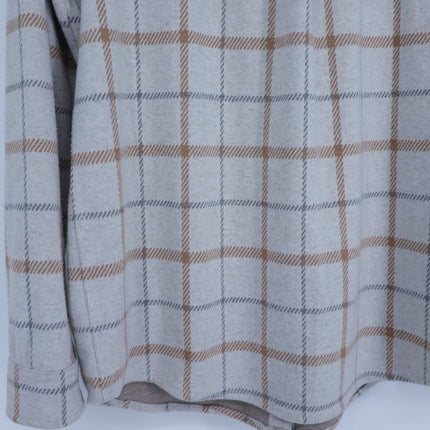 Faherty Legend Sweater Shirt Open Tundra Grey Windowpane Button Down Women's M