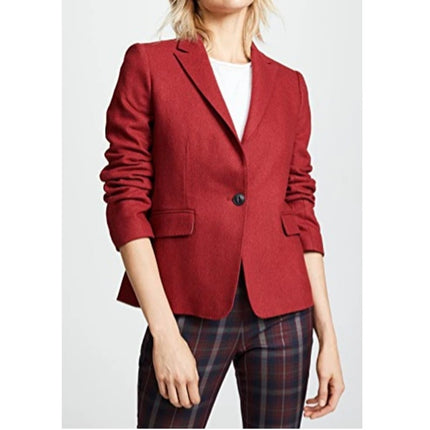 Rag & Bone Lexington Blazer Red Melange Wool Blend Long Sleeve Women's 8