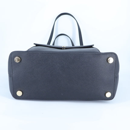 Michael Kors Jet Set Pocket Tote Bag Black Saffiano Leather Shoulder Purse