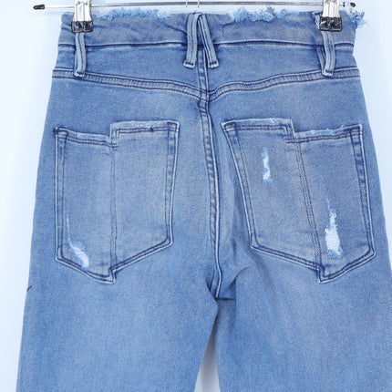 Good American Good Legs Straight Jeans Blue 449 Mid Rise Stretch Women's 0/25