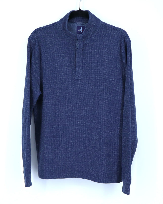 Johnnie-O Baker Henley Pullover Sweater Wake Blue Long Sleeve Men's M