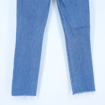 Mother The Dazzler Ankle Fray Jeans Blue Riding The Cliffside Women's 25