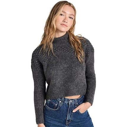 Free People Bradley Pullover Sweater NWT Dark Gray Mohair Textured Women's XS