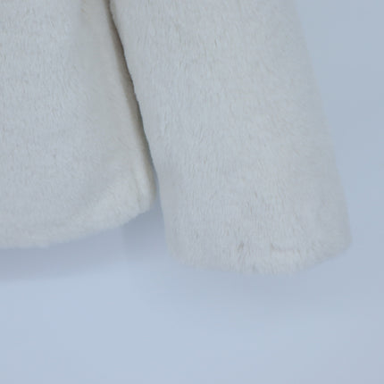 Express Faux Fur Jacket Ivory NWT Long Sleeve Collarless Women's XS