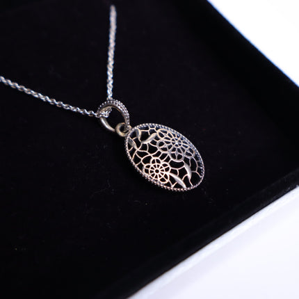 PANDORA Floral Daisy Lace Pendant Chain Necklace