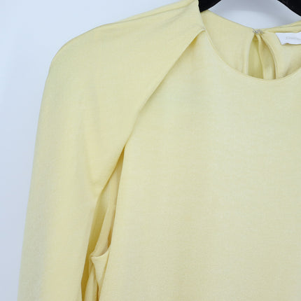 JONATHAN SIMKHAI Yellow Safiya Top Chamomile One Shoulder Draped Knit Women's S