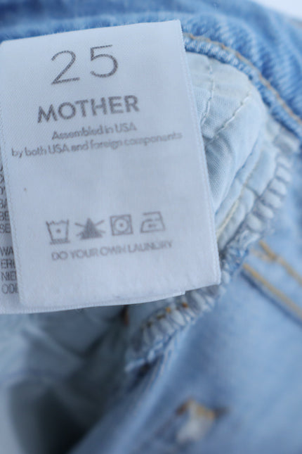 MOTHER The Rambler Jean I'm With The Band Blue Zip Ankle Fray Women's 25