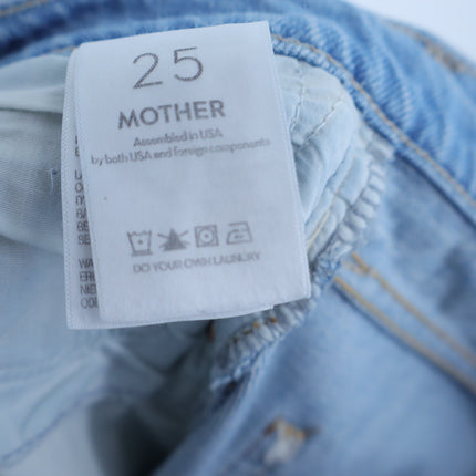 MOTHER The Rambler Jean I'm With The Band Blue Zip Ankle Fray Women's 25