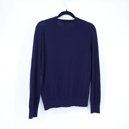 Banana Republic Merino V Neck Sweater Navy Blue Fine Knit Pullover Men's M