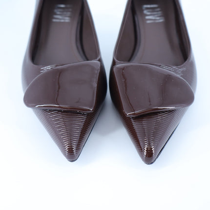 Prologue Shoes Luvi Briana Buckle Pump Brown Pointed Toe Women's 36/US 5.5