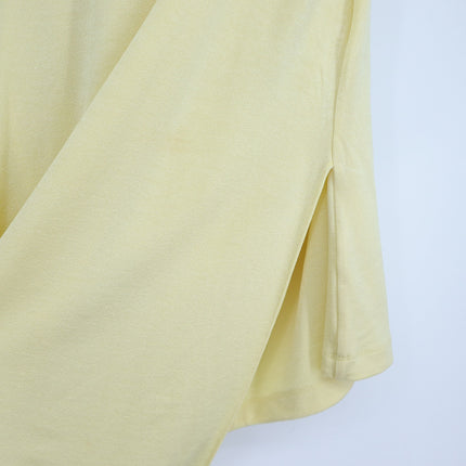 JONATHAN SIMKHAI Yellow Safiya Top Chamomile One Shoulder Draped Knit Women's S