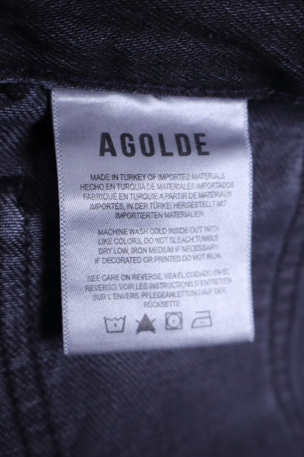 AGOLDE Cooper Cargo Jeans Panther Black Zip Fly Wide Leg Casual Women's 29