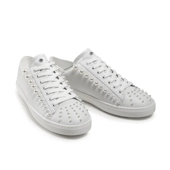 Stuart Weitzman Goldie Convertible Sneakers White Leather Lace Up Women's 10B