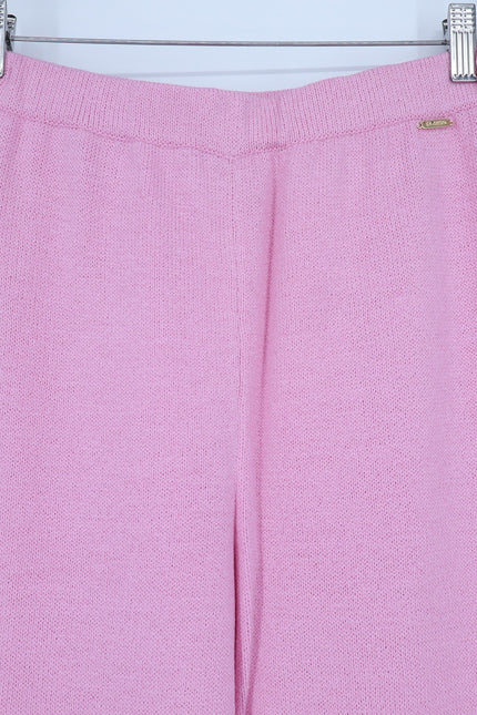 ST. JOHN SPORT Wide Leg Sweater Pant Santana Knit Pink Track Suit Women's M