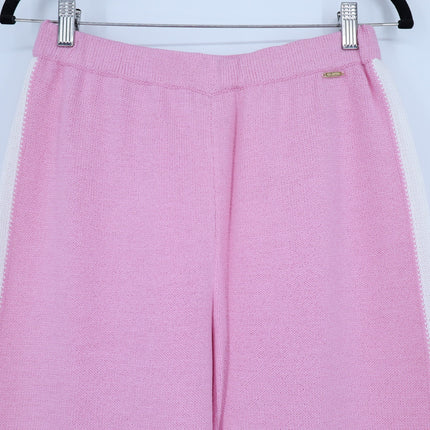 ST. JOHN SPORT Wide Leg Sweater Pant Santana Knit Pink Track Suit Women's M