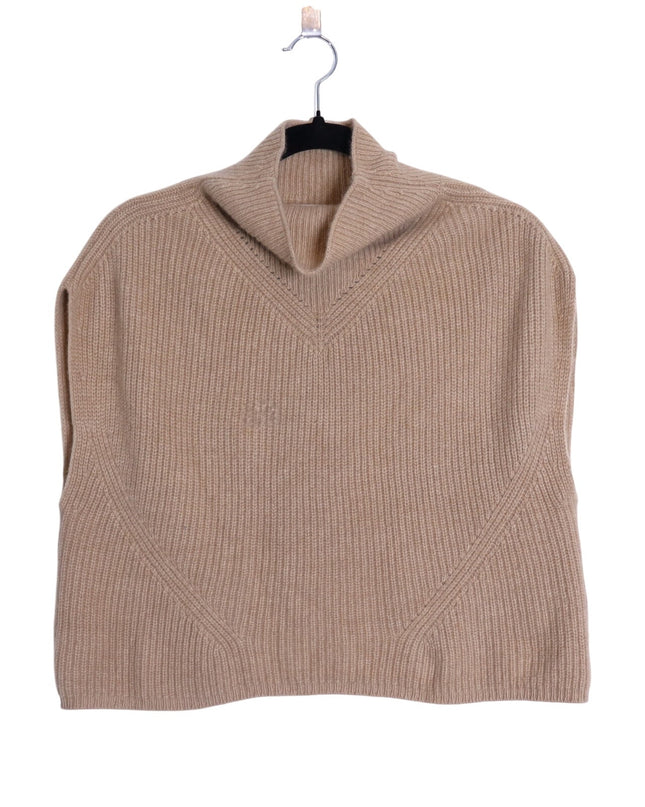 BY ANTHROPOLOGIE Oversized Ribbed 100% Cashmere Sweater Vest Neutral Women's XS