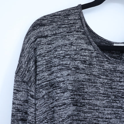 Rag & Bone/Jean Mia Knit Top Heathered Charcoal Gray Wrap Back Women's S