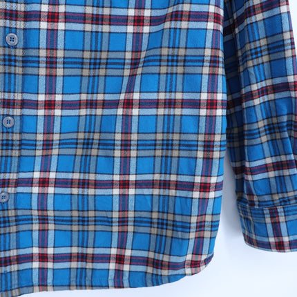STIO Slipstone Midweight Flannel Shirt Blue Plaid Cotton Long Sleeve Men's XL