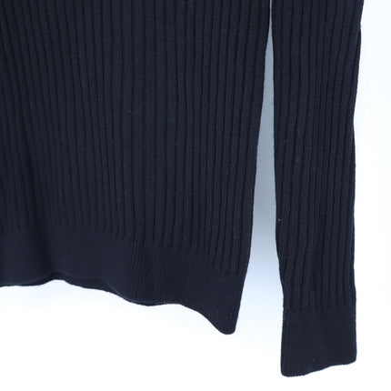 A.P.C Madelaine Pullover Sweater Black Merino Wool Ribbed Turtleneck Women's S