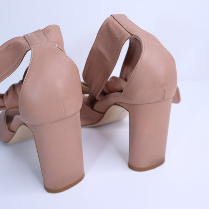 MARION PARKE Leah Heeled Sandals Blush Nappa Leather Ankle Tie Women's 36/US 6
