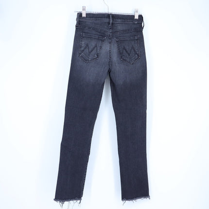 Mother Rascal Ankle Snippet Jeans Nighthawk Black Slim Straight Leg Women's 23