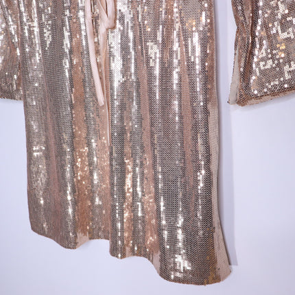 EMERSON FRY Sequin Keyhole Dress NWT Blush Long Sleeve Lined Women's XS