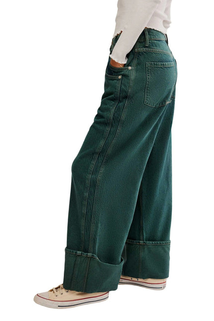 WE THE FREE NWT Luke Green Final Countdown Cuffed Wide Leg Jeans Women's 29