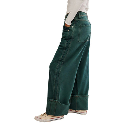 WE THE FREE NWT Luke Green Final Countdown Cuffed Wide Leg Jeans Women's 29
