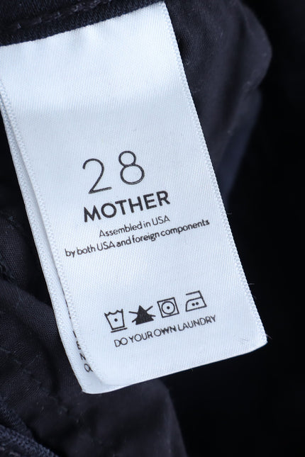 MOTHER The Hustler Ankle Fray Not Guilty Black High Rise Zip Fly Women's 28