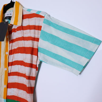 STUDIO 189 Hand Batik Shirt Dress NWT Mixed Print Cotton Multicolor Women's XS