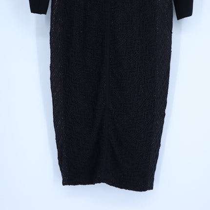 BEGUILE BY BYRON LARS Mona Lace Dress Black Sheath Long Sleeve Women's 6