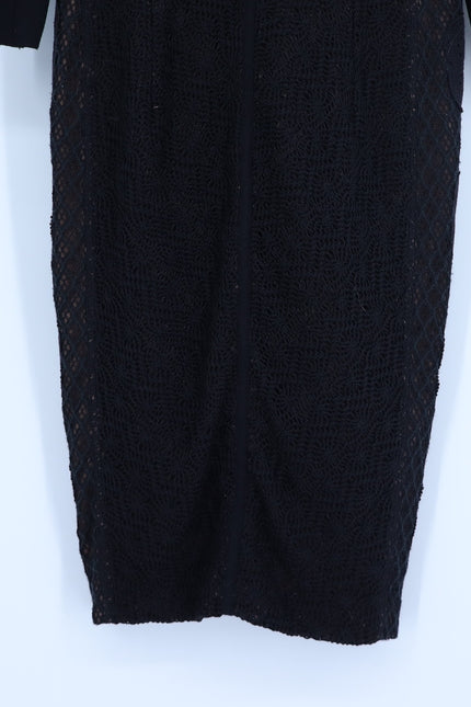 BEGUILE BY BYRON LARS Mona Lace Dress Black Sheath Long Sleeve Women's 6