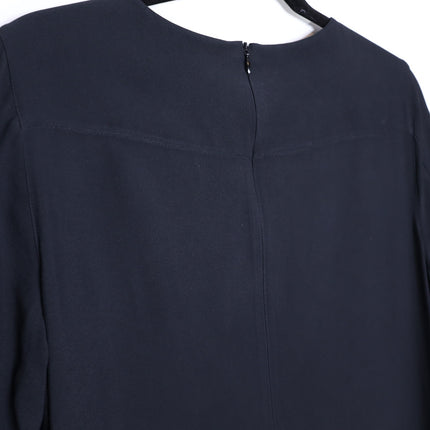 AKRIS PUNTO Embroidered Tulle Sleeve Shift Dress Black Knee Length Women's 12