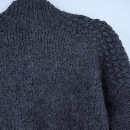 Free People Bradley Pullover Sweater NWT Dark Gray Mohair Textured Women's XS