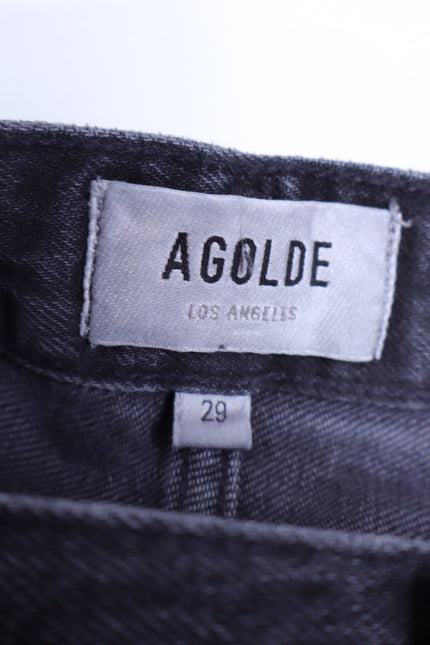 AGOLDE Cooper Cargo Jeans Panther Black Zip Fly Wide Leg Casual Women's 29