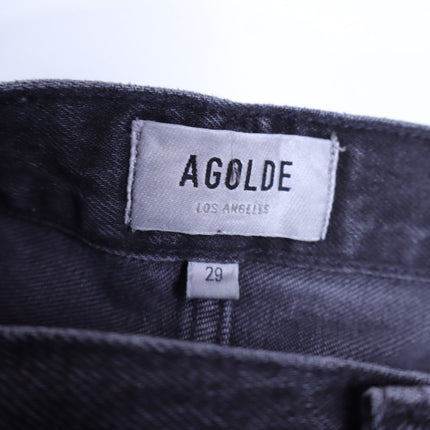 AGOLDE Cooper Cargo Jeans Panther Black Zip Fly Wide Leg Casual Women's 29