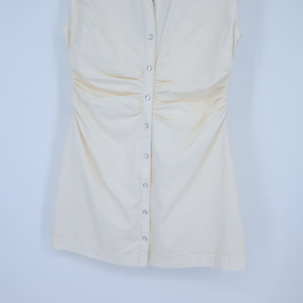 Veronica Beard Maura Mini Dress Ecru NWT Chambray Cap Sleeve Women's 8