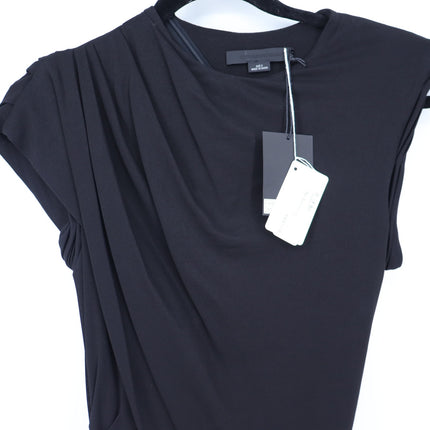 Alexander Wang Asymmetric Draped Dress Black NWT Cotton Jersey Women's 2
