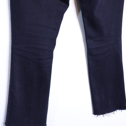 MOTHER Black The Insider Crop Step Fray Jeans Night in Paris Women's 29