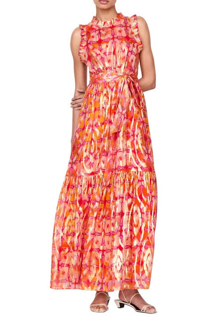 MARIE OLIVER Alice Maxi Dress NWT Guava Pink Metallic Sleeveless Women's M