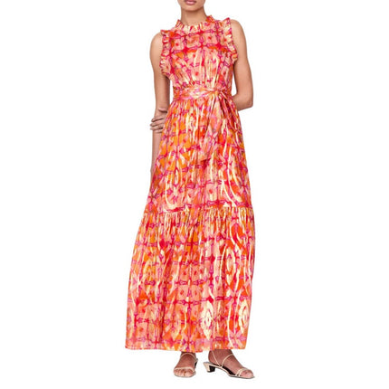 MARIE OLIVER Alice Maxi Dress NWT Guava Pink Metallic Sleeveless Women's M