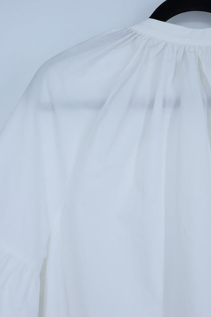 SEZANE Nerissa Button Up Shirt Ecru White Oragnic Cotton Poplin Women's 40/US 8