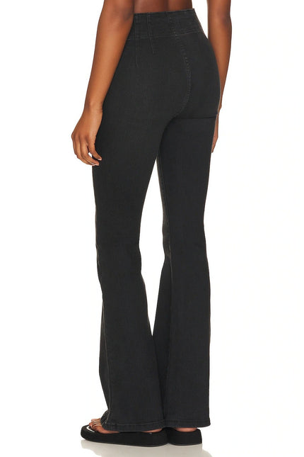 WE THE FREE NWT Jayde High Rise Jeans Flare Leg Onyx Black Zip Fly Women's 25