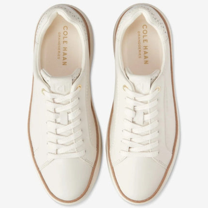 COLE HAAN Grandpro Topspin Sneakers Ivory Scallop Lace Up Women's 5.5B