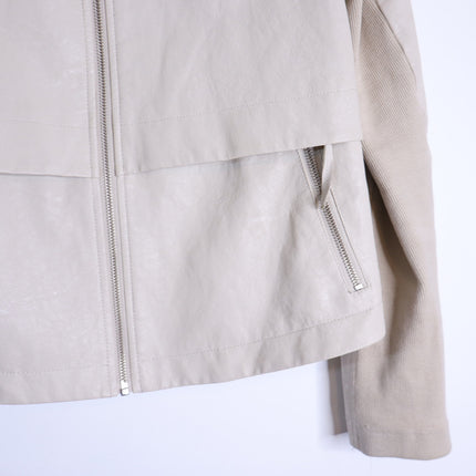 BY ANTHROPOLOGIE Marcail Faux Leather Anorak Jacket Beige Long Sleeve Women's S