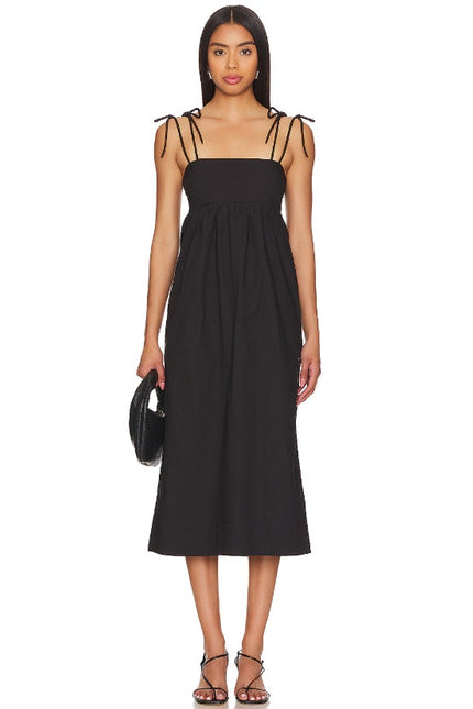 GANNI Cotton Poplin String Midi Dress NWT Black Multi-Strap Women's 34/US 2