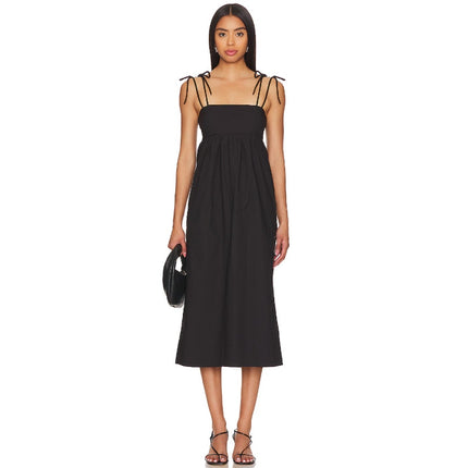 GANNI Cotton Poplin String Midi Dress NWT Black Multi-Strap Women's 34/US 2