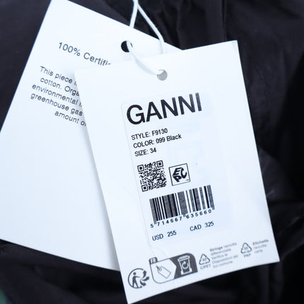 GANNI Cotton Poplin String Midi Dress NWT Black Multi-Strap Women's 34/US 2
